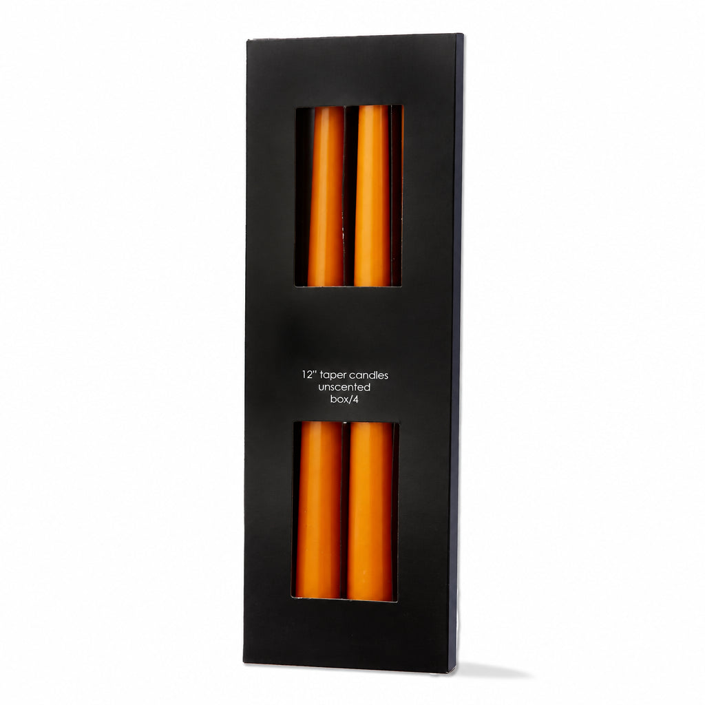 Orange Taper Candles - Set of 4
