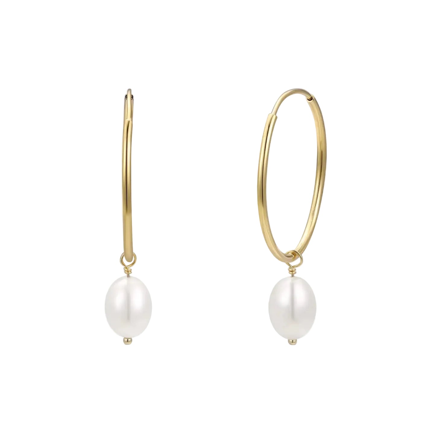 Gold Hoop with Pearl