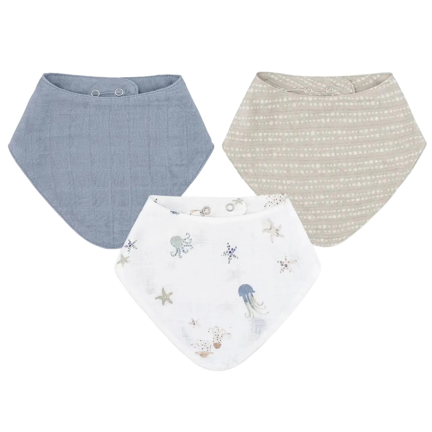 Sea Life Muslin Bib Set