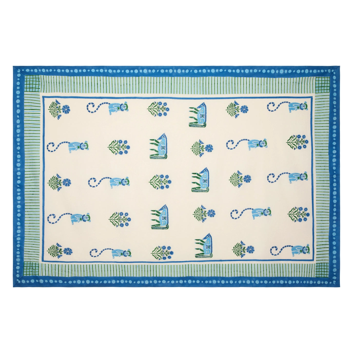 Menagerie Blue Tablecloth - 59 x 86"