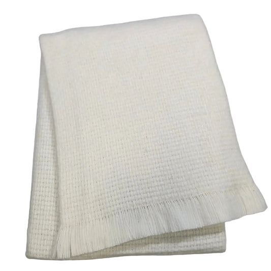 Fringed Baby Blanket - Cream