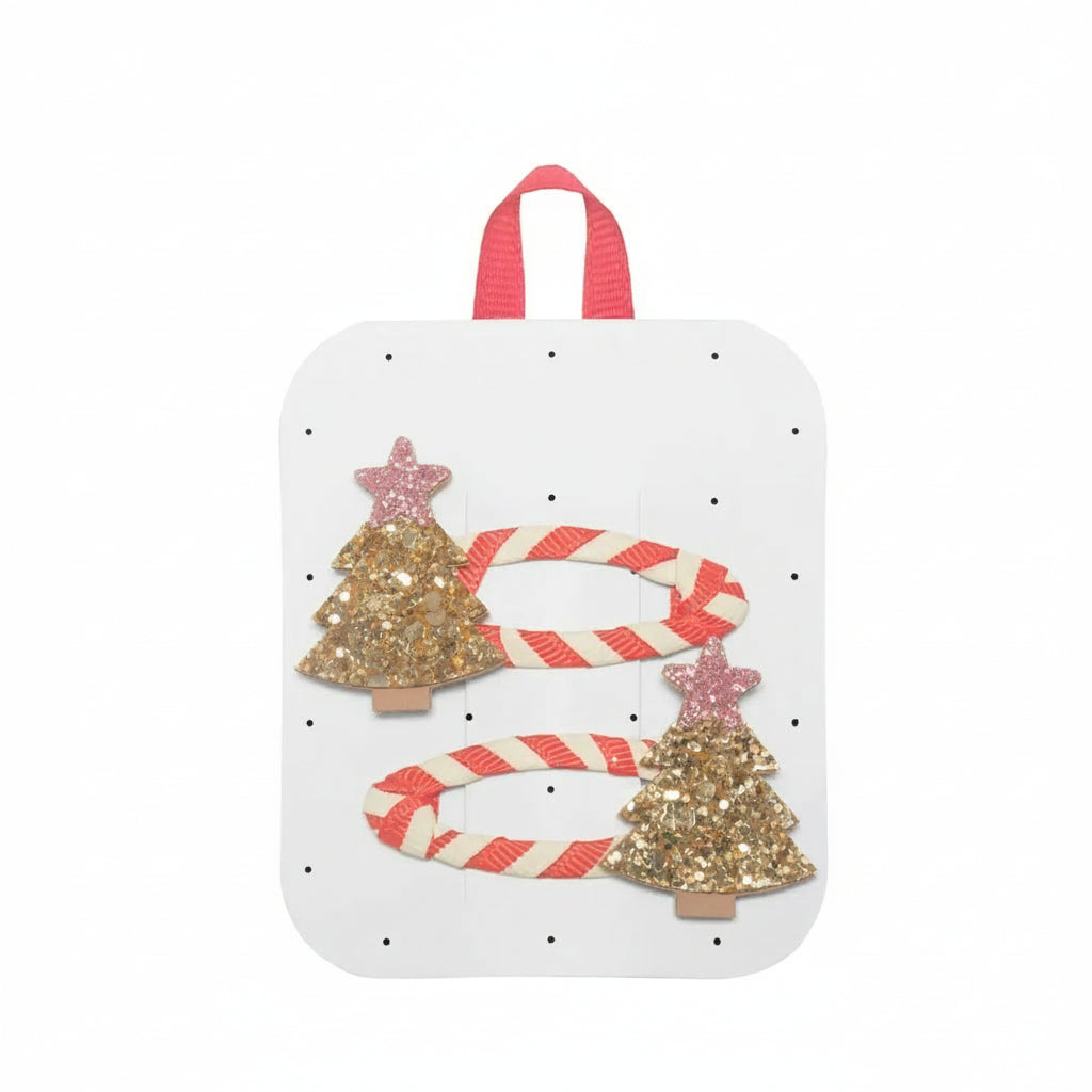 Stripy Christmas Tree Hairclips