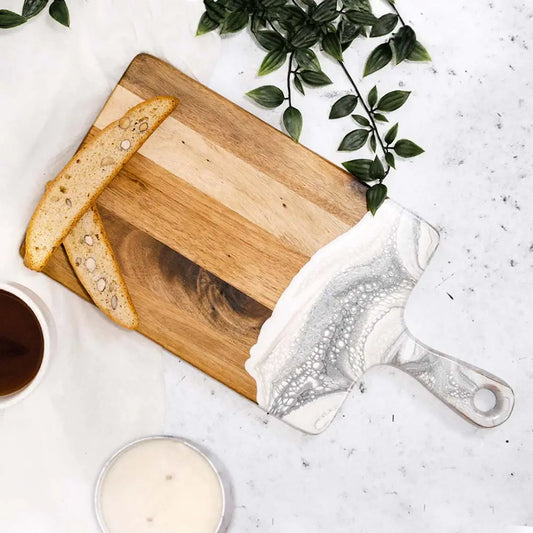 Medium Cheese Board with Handle – Marble