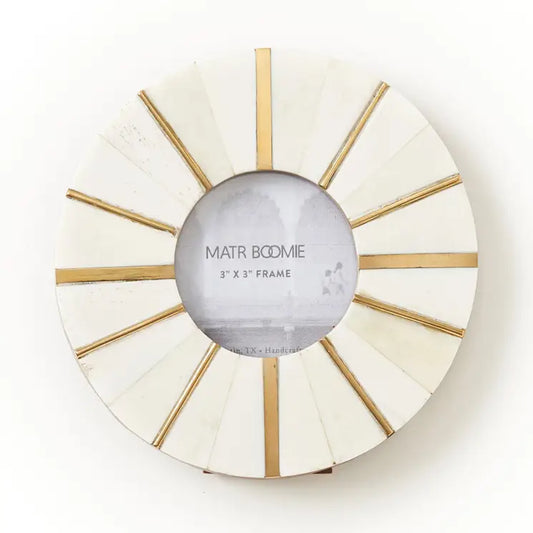 Bone and Brass Round Frame