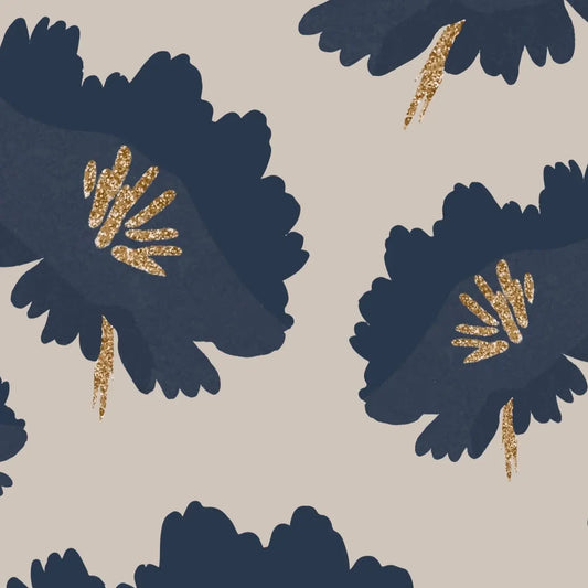 Navy Floral Guest Towel