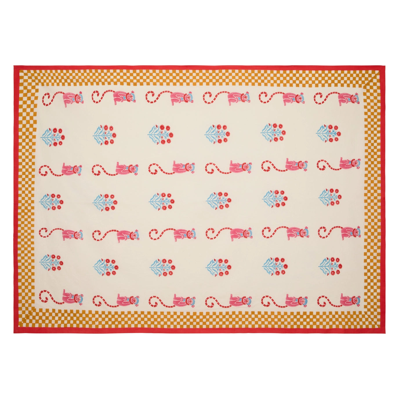 Mustard Monkey Tablecloth - 59 x 86"