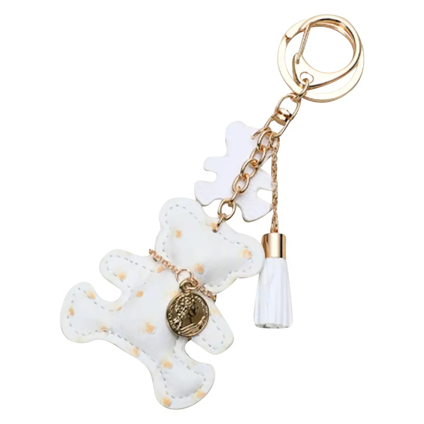 Teddy Bear Bag Charm- Winter White