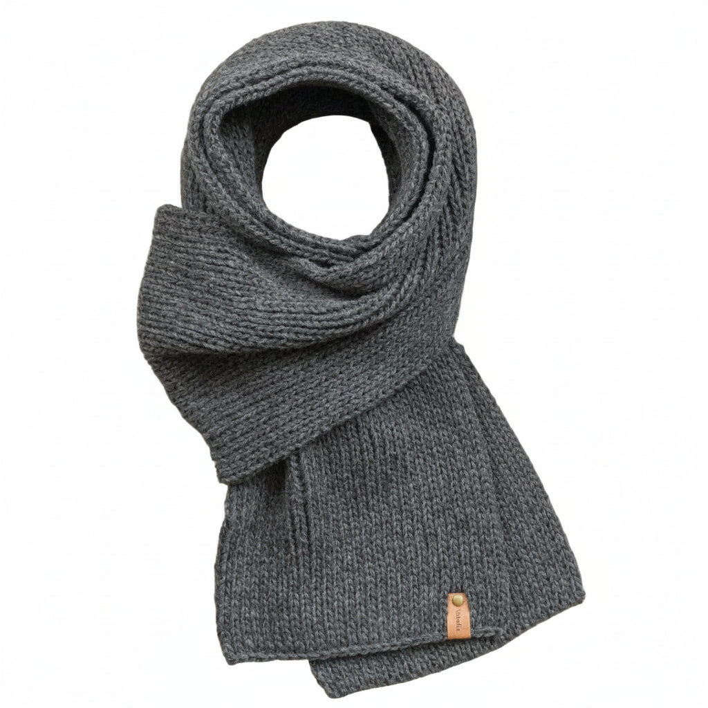 Men's Merino Wool Scarf - Dark Grey