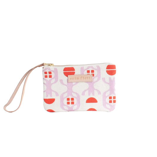 Orange and Lilac Card Wallet Zipper Bag