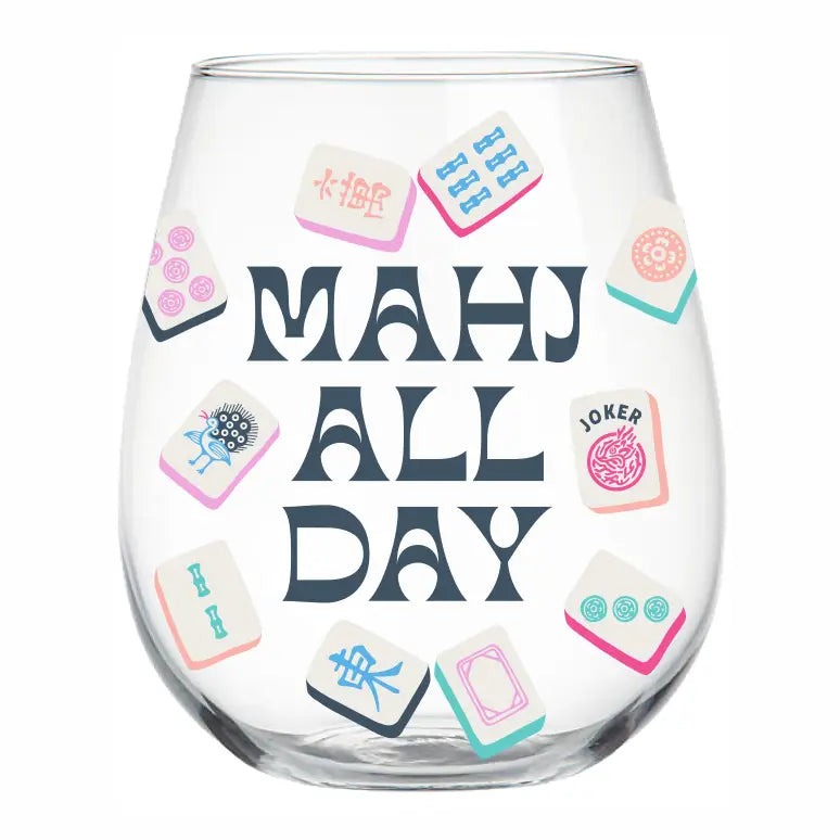 Mahj All Day Stemless Wine Glass