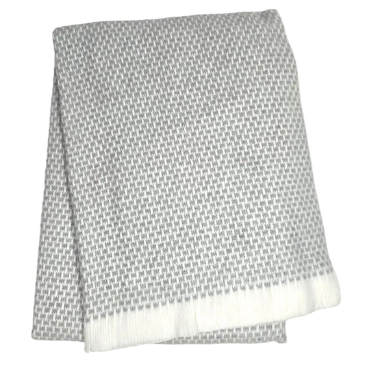 Fringed Baby Blanket - Gray