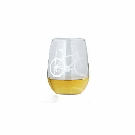 Stemless Wine Bike Glasses - White