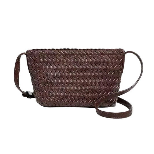 Handwoven Crossbody Bag-Brown