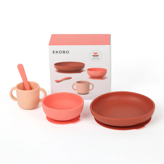 Silicone Kids Dish Set - Coral