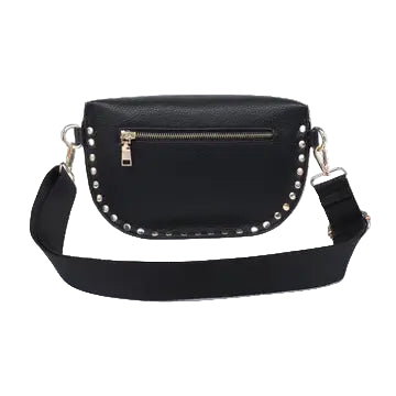 Black and Gold Studded Belt Bag