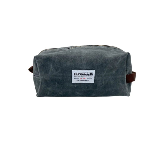 Blue Waxed Canvas Dopp Kit