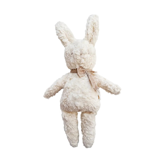 Plush Bunny with Taupe Velvet Bow