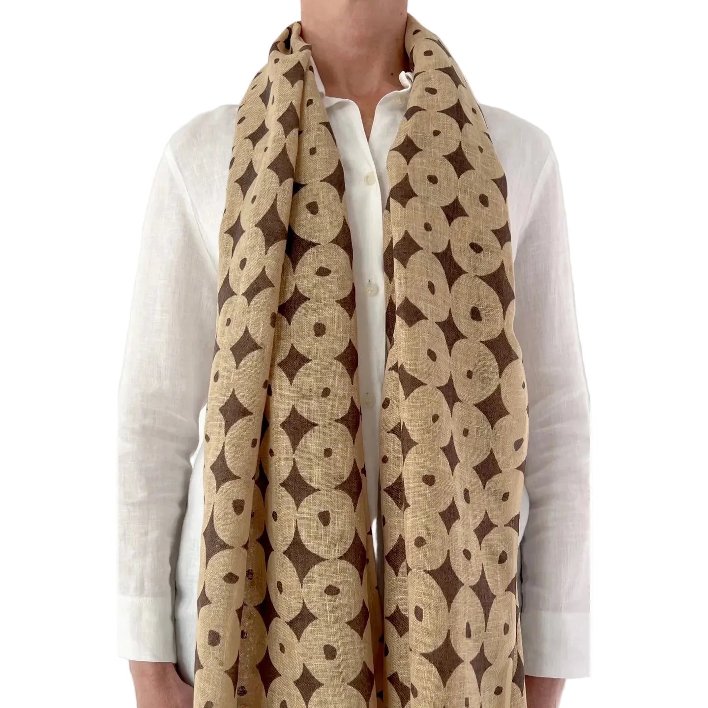 Donut Beige Linen Scarf