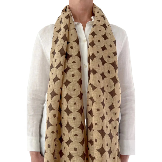 Donut Beige Linen Scarf