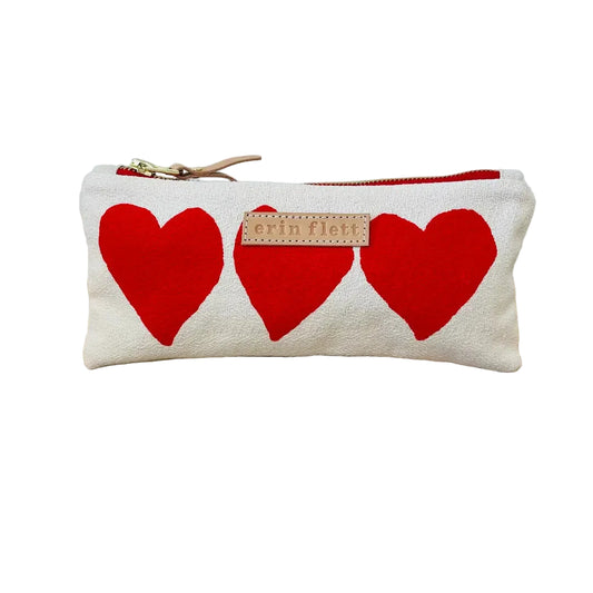 Heart Pencil Bag - Red