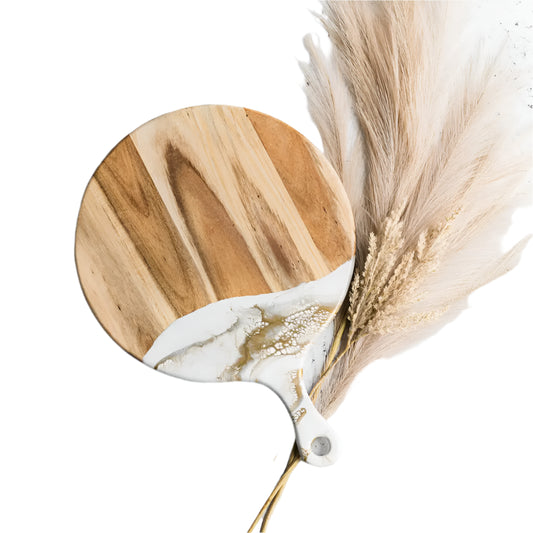 Large Cheese Board with Handle – Gold Quartz