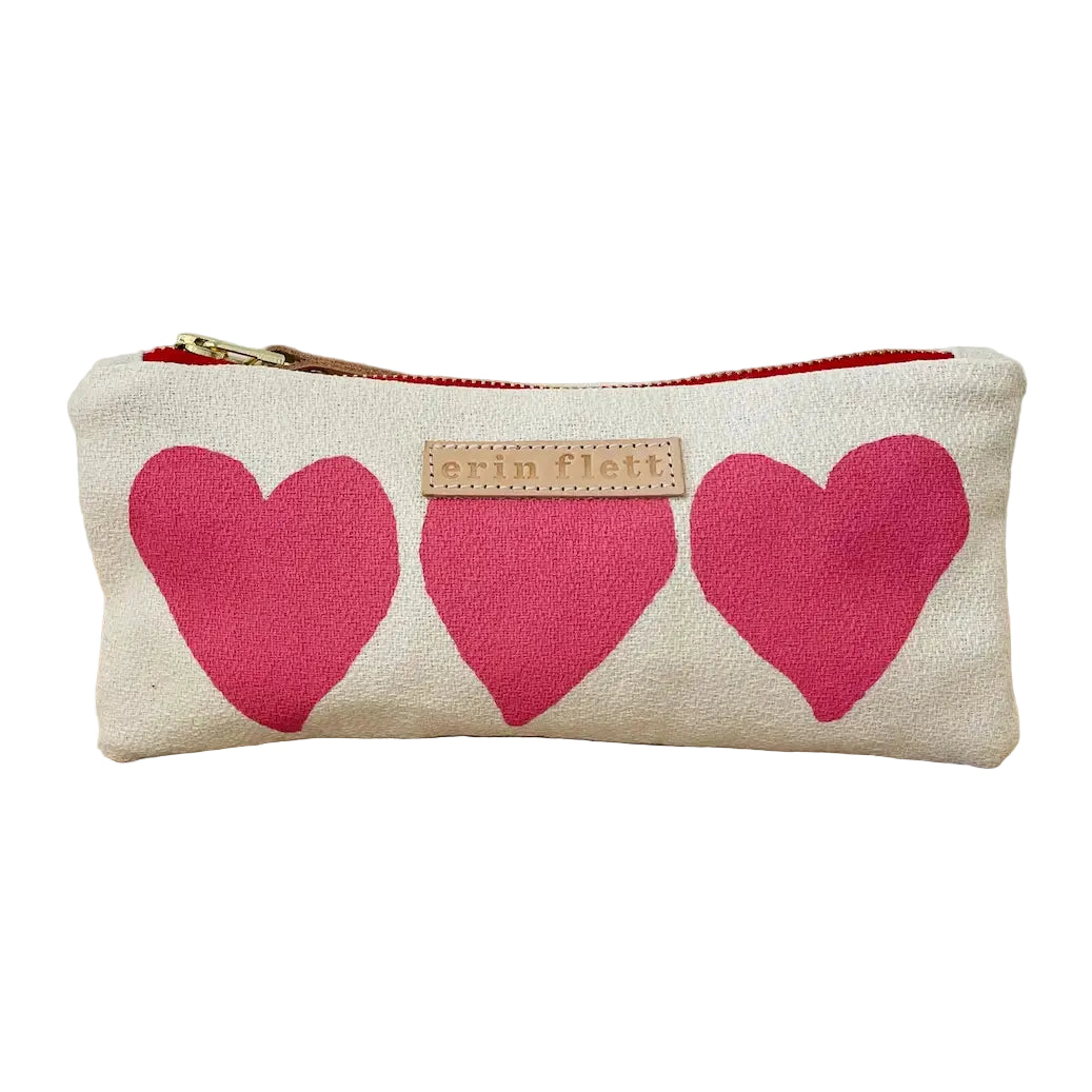 Hot Pink Heart Pencil Bag