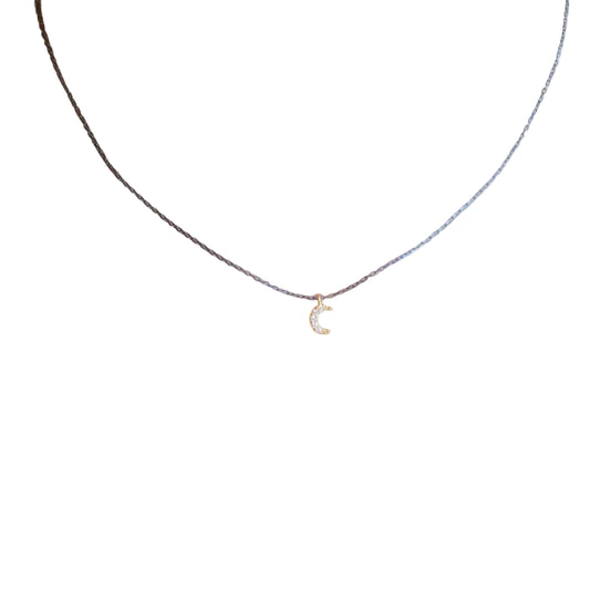 Two-Toned Crescent Moon Necklace