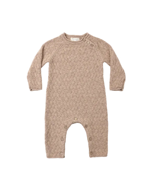 Heather Knit Jumpsuit - Almond