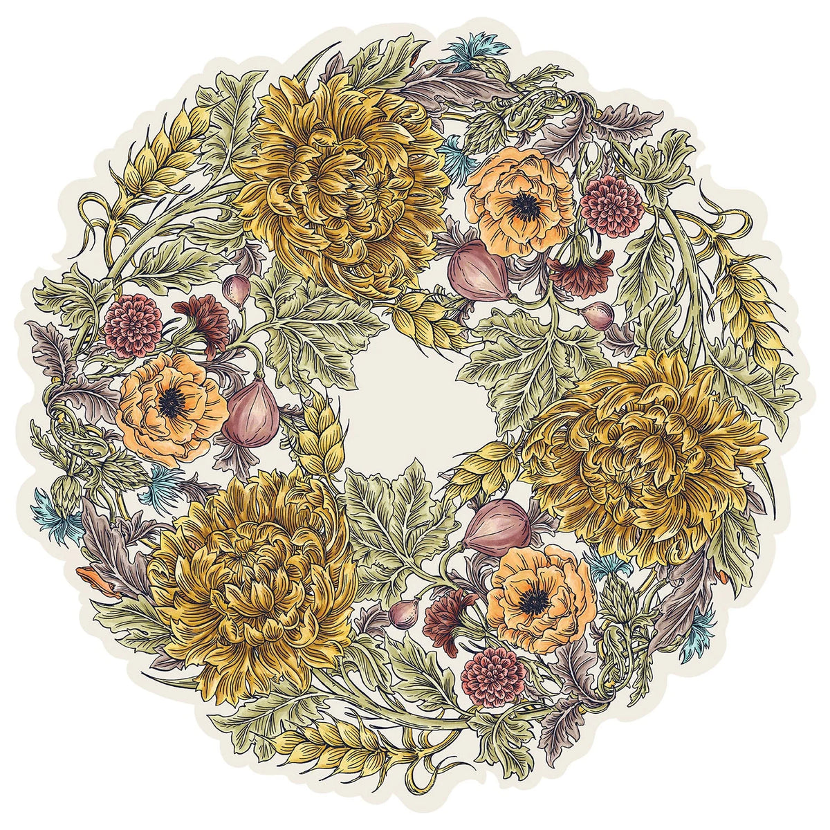 Autumn Acanthus Wreath Placemat
