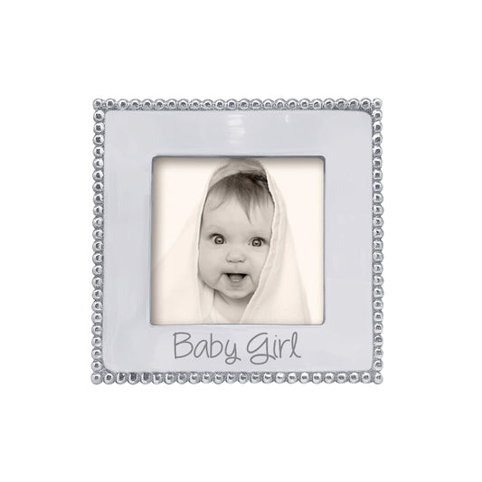 Beaded Baby Girl Frame – 4 x 4