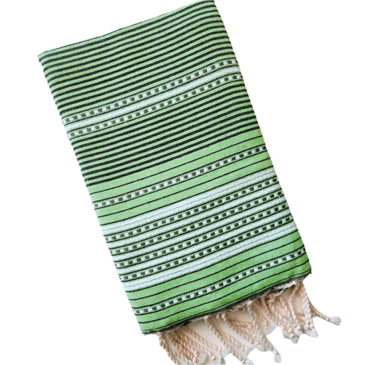 Beach Towel – Neon Green & White