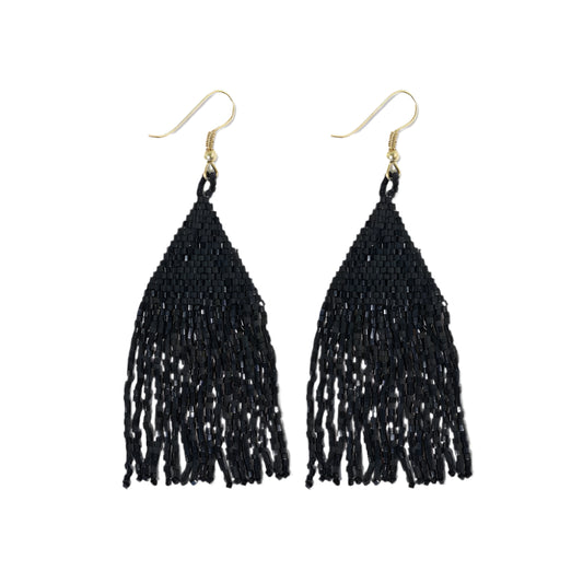 Black Fringe Earring