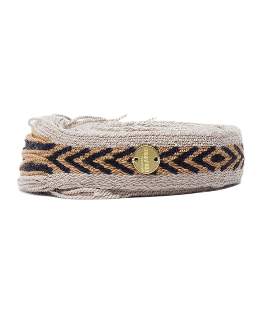Thin Belt with Fringe- Black and Beige