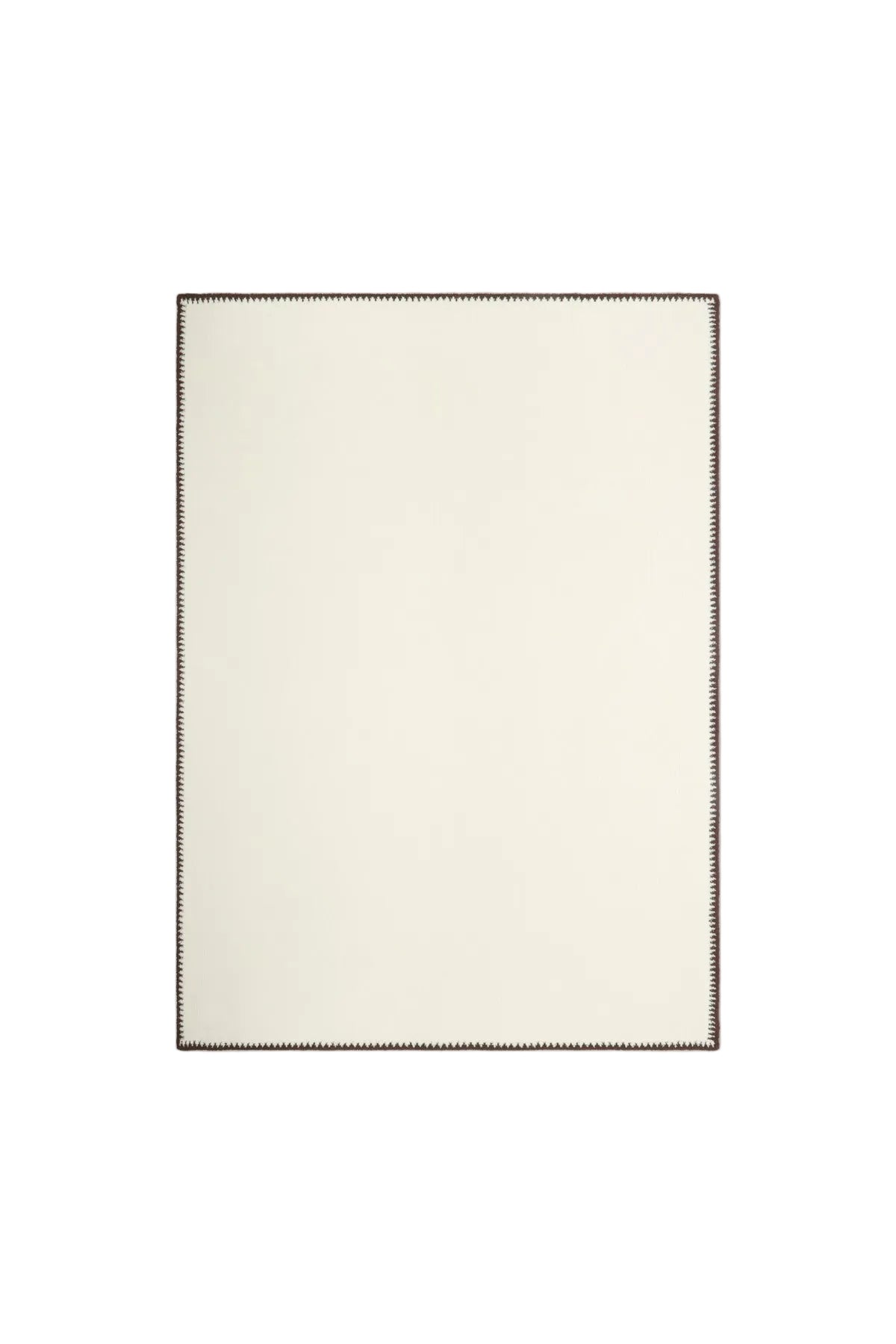 Ribbed Blanket Stitch Throw - Cream/Java