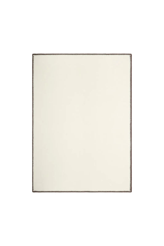 Ribbed Blanket Stitch Throw - Cream/Java