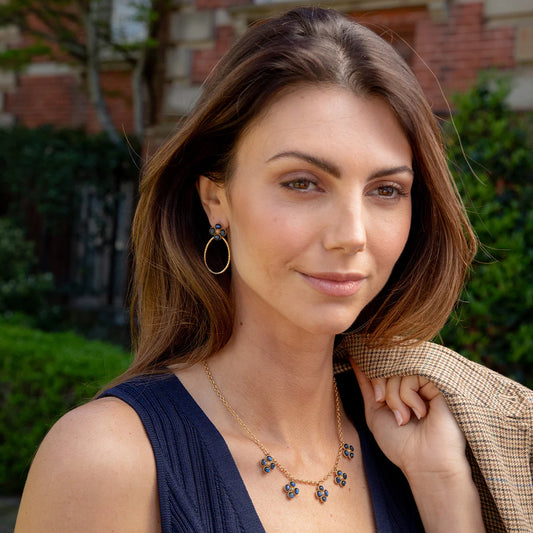 Clover Teardrop Earrings- Blue Labradorite