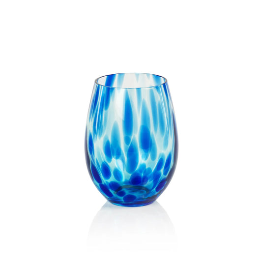 Blue Tortoise Stemless Glasses – Set of 6