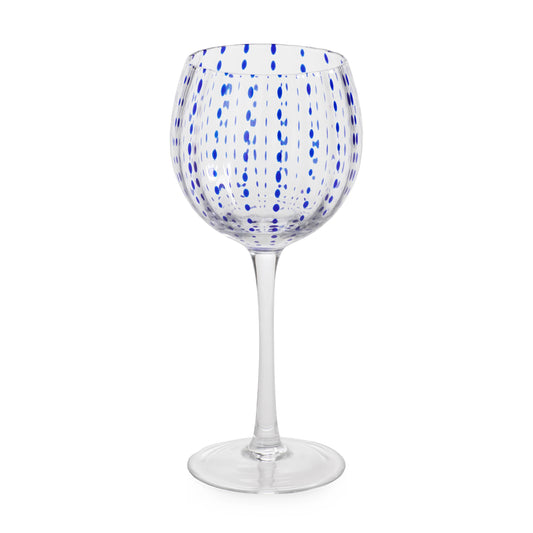 Blue Dotted Wine Goblet Set