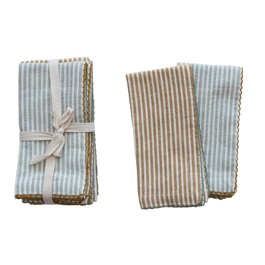 Blue and Brown Stripe Napkins