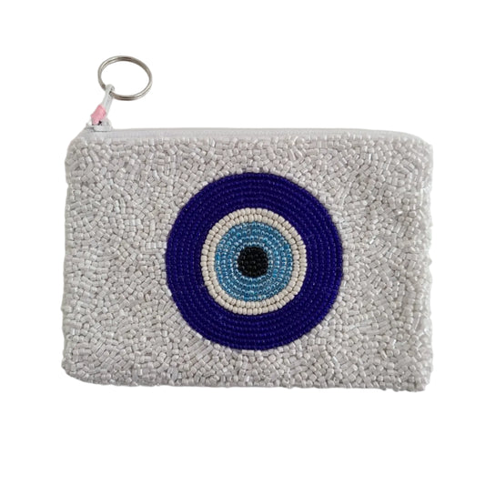 Blue and White Evil Eye Coin Purse