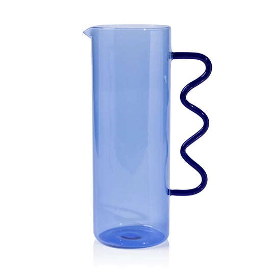 Blue Wavy Pitcher