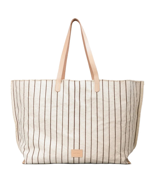 Canvas Tote- Brown Stripes
