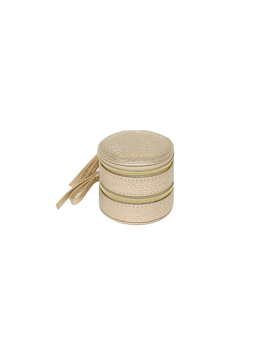 Round Jewelry Case - Champagne