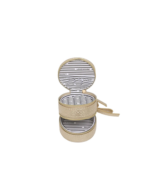 Round Jewelry Case - Champagne