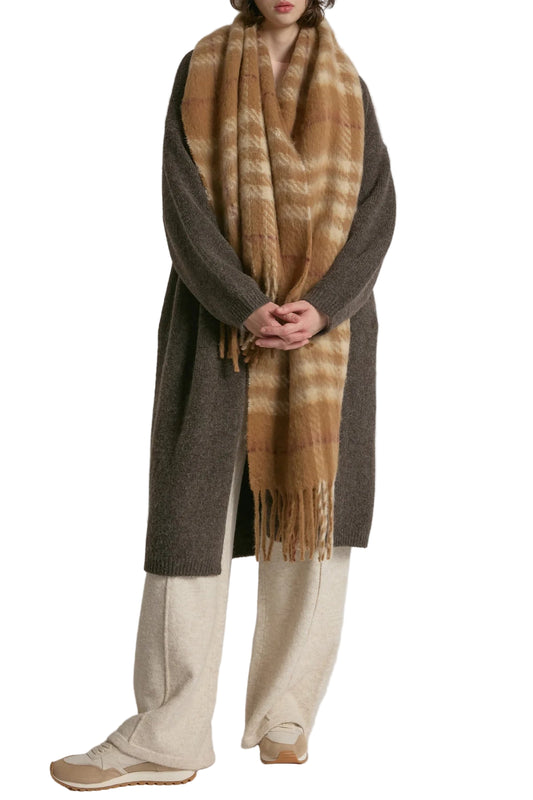 Checkered Scarf-Camel