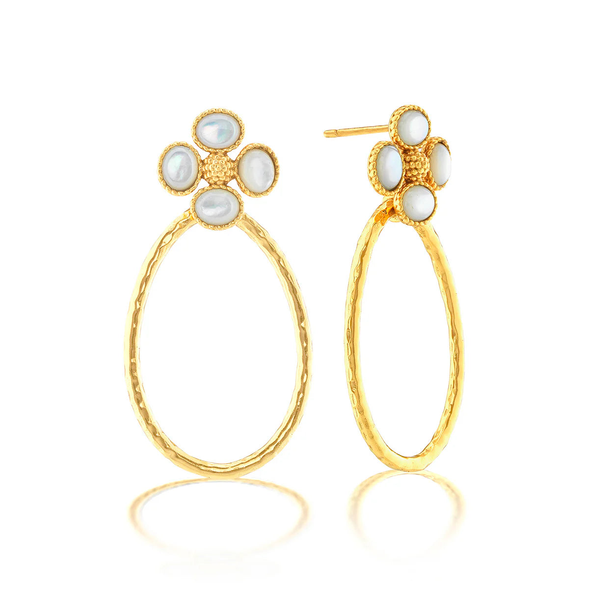Clover Teardrop Earrings- Mother of Pearl