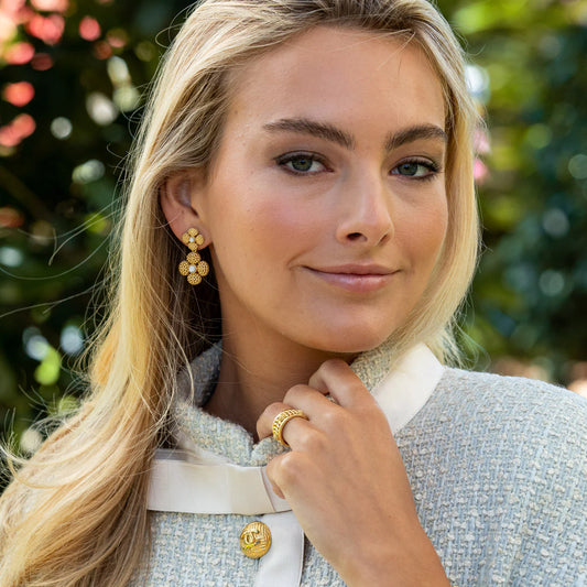 Gold Clover Drop Earrings