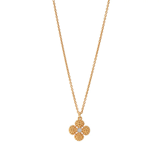 Double Sided Clover Necklace- Mother of Pearl
