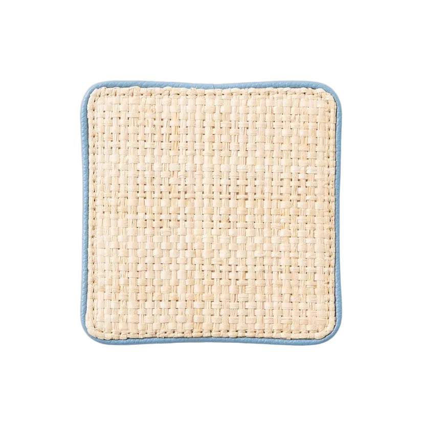 Light Blue Raffia Coasters- Set of 6