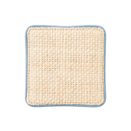 Light Blue Raffia Coasters- Set of 6